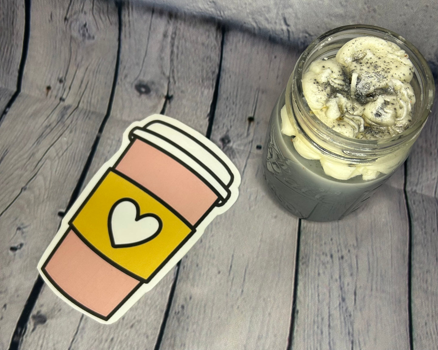 Carefree Mason jar candle with whipped topping