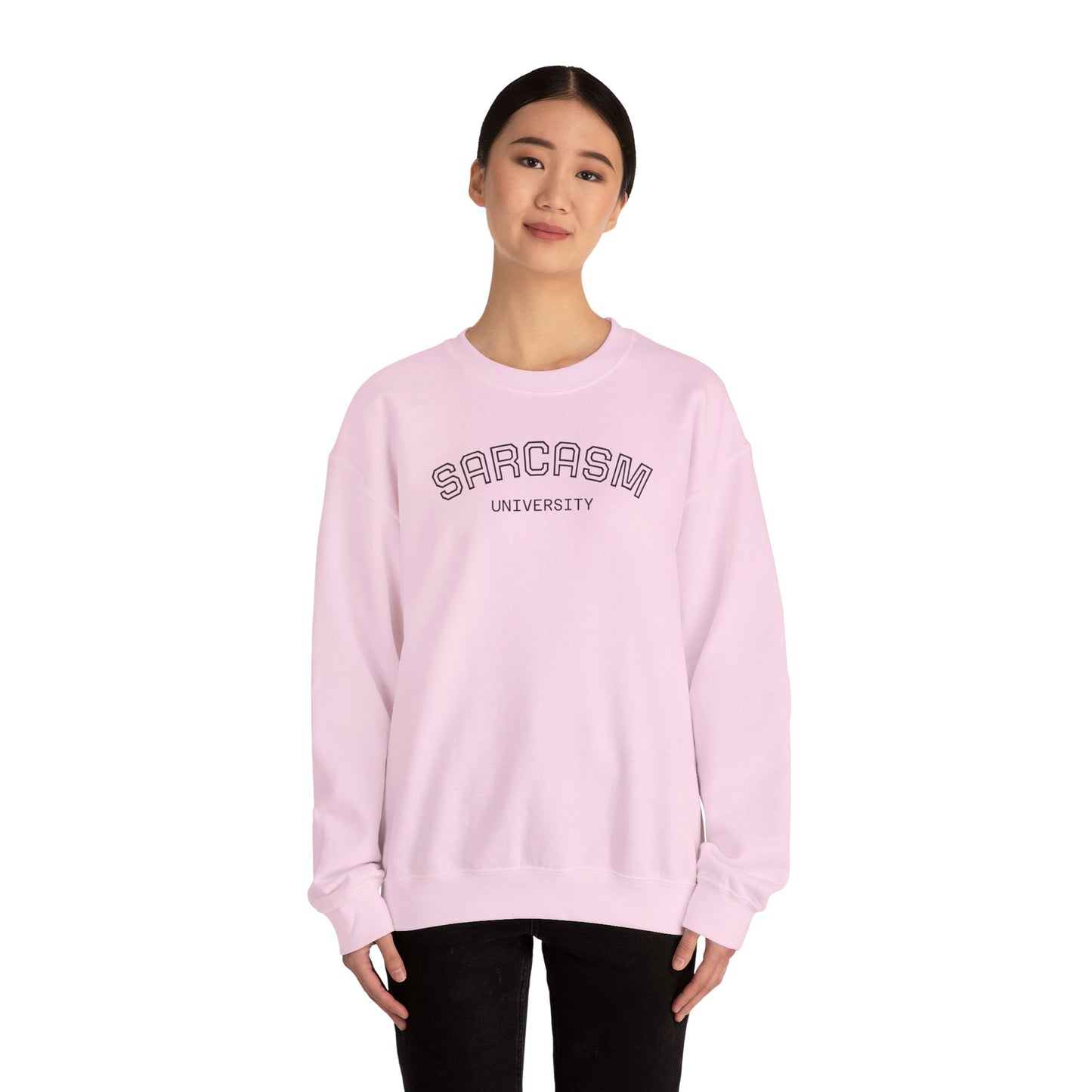 Sarcasm University Crewneck Sweatshirt, Funny Gift for College Students, Unisex Pullover, Casual Wear, Cozy Sweatshirt, Humor Apparel