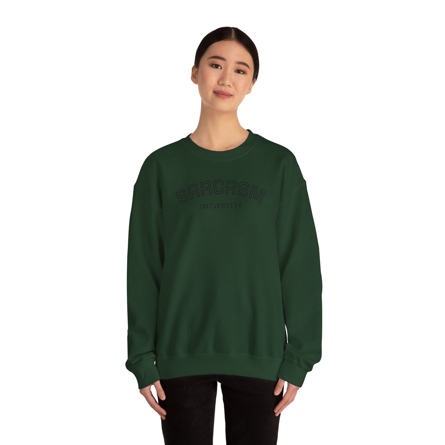 Sarcasm University Crewneck Sweatshirt, Funny Gift for College Students, Unisex Pullover, Casual Wear, Cozy Sweatshirt, Humor Apparel