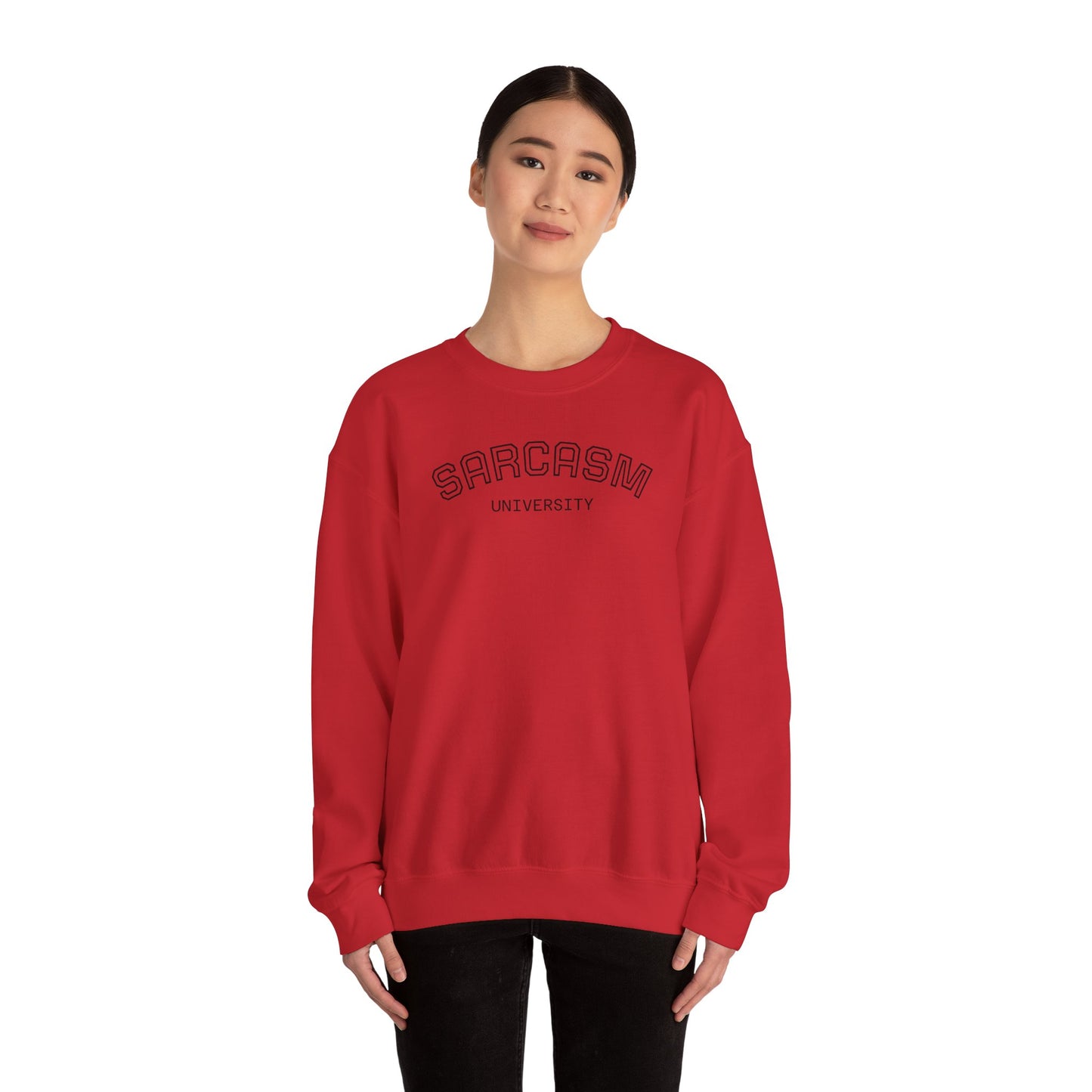 Sarcasm University Crewneck Sweatshirt, Funny Gift for College Students, Unisex Pullover, Casual Wear, Cozy Sweatshirt, Humor Apparel