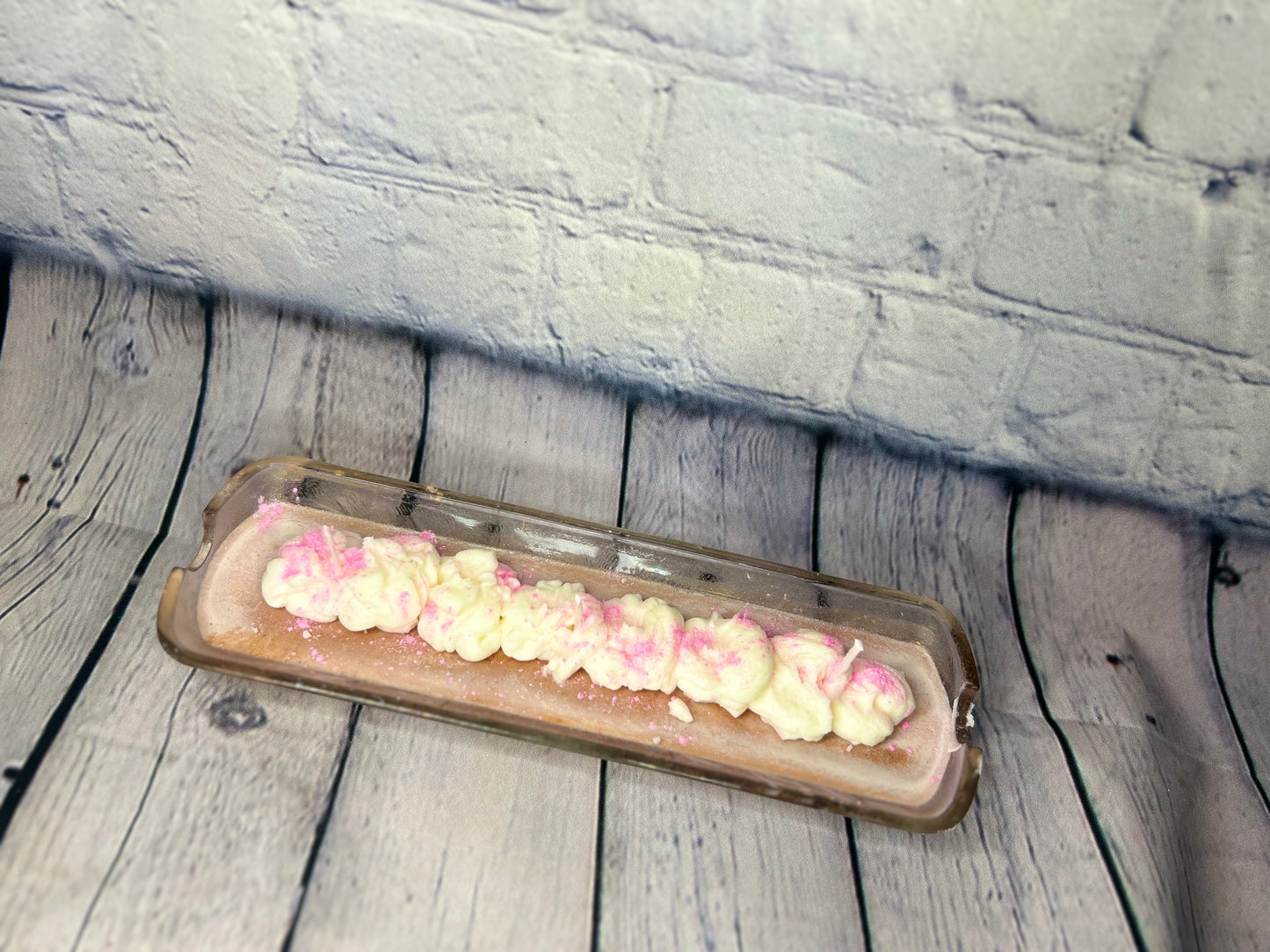 Rose scented Glass rectangular candle