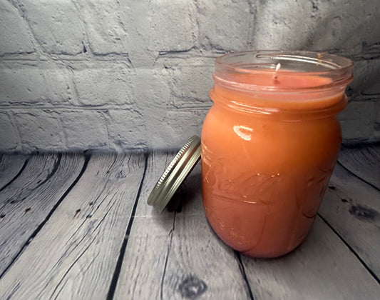Rose scented Mason jar candle