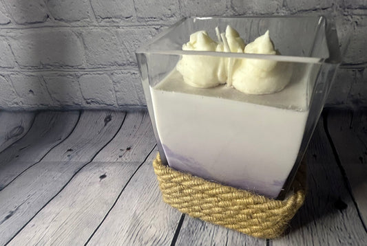 Rectangle, roped meditation candle